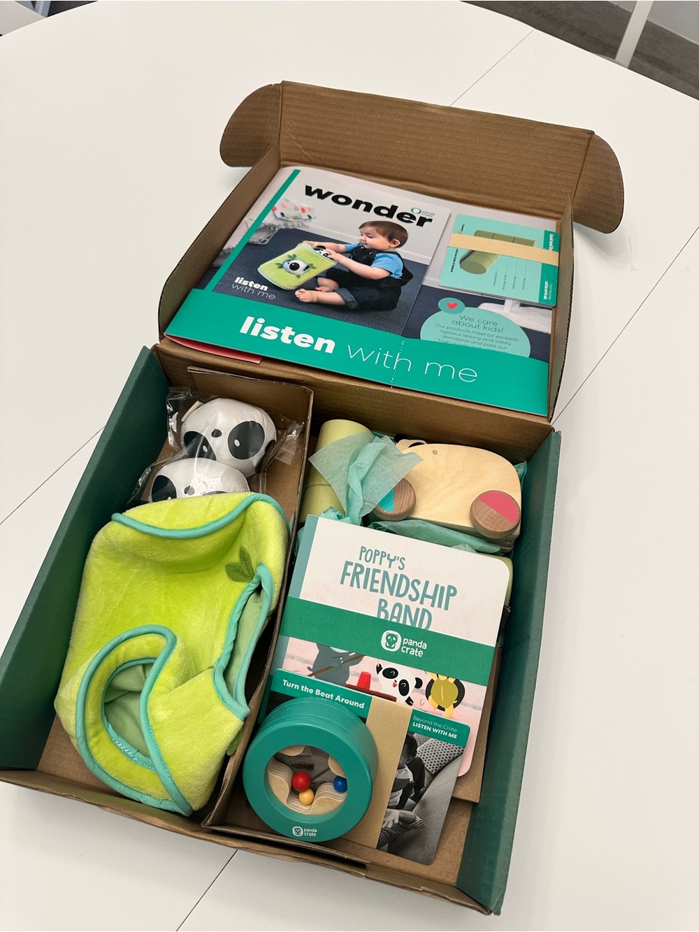 Wonder "Listen With Me" Baby panda crate - KiwiCo - NIB